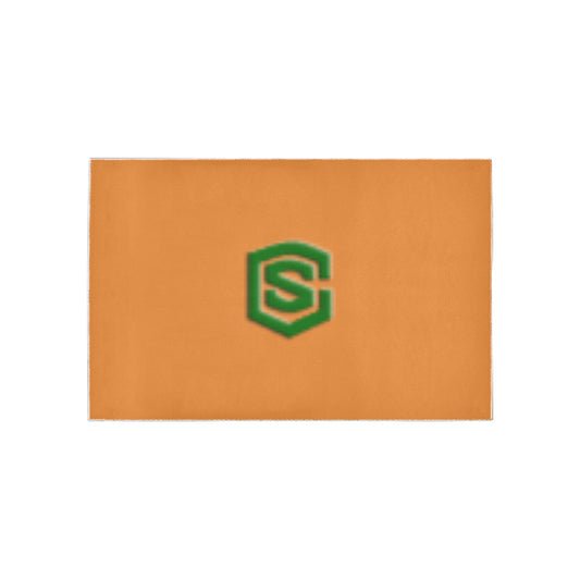 Orange Area Rug Green Logo Area Rug 5' x 3.2'