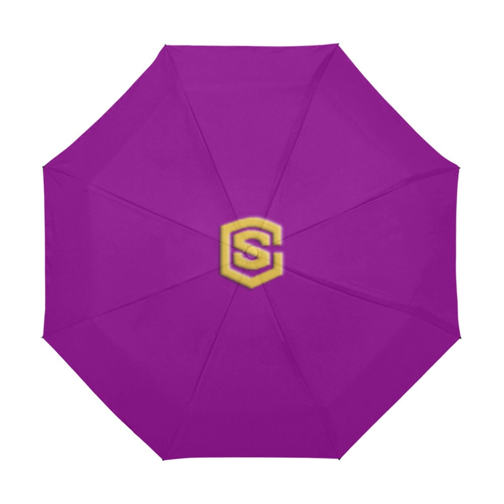 Purple Anti-UV Automatic Umbrella With Gold Logo Anti-UV Automatic Umbrella(Outside Printing)(Model U09)