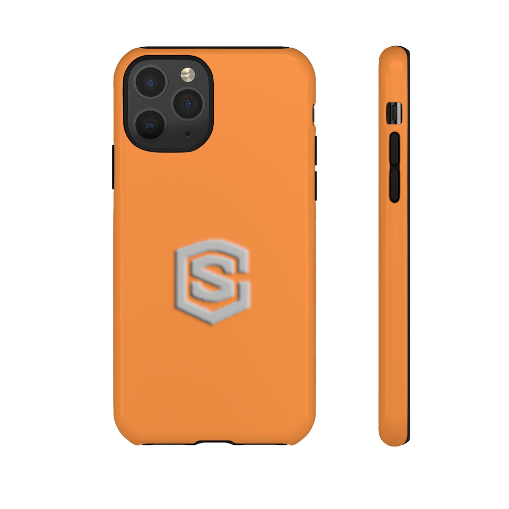 Orange Tough Cases Silver Logo