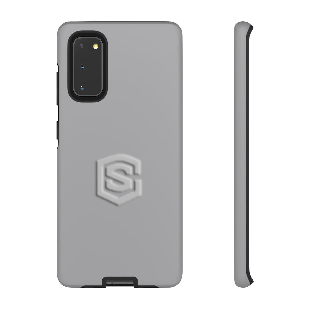 Grey Tough Cases Silver Logo