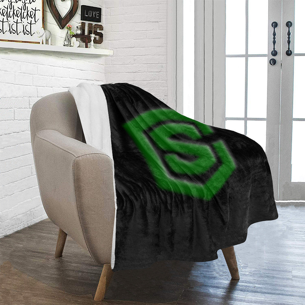 Black Ultra-Soft Micro Fleece Blanket Green Logo Ultra-Soft Micro Fleece Blanket 30"x40"