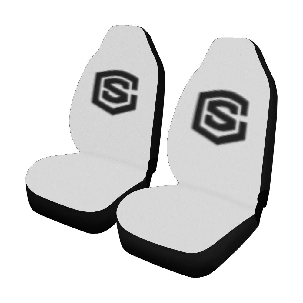 Grey Car Seat Covers Black Logo Car Seat Covers (Set of 2)