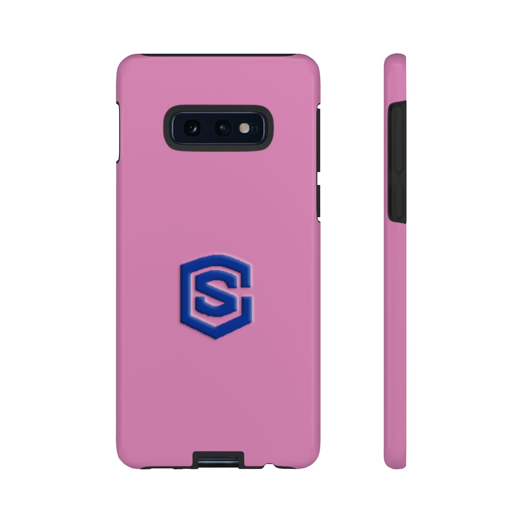 Pink Tough Cases Blue Logo