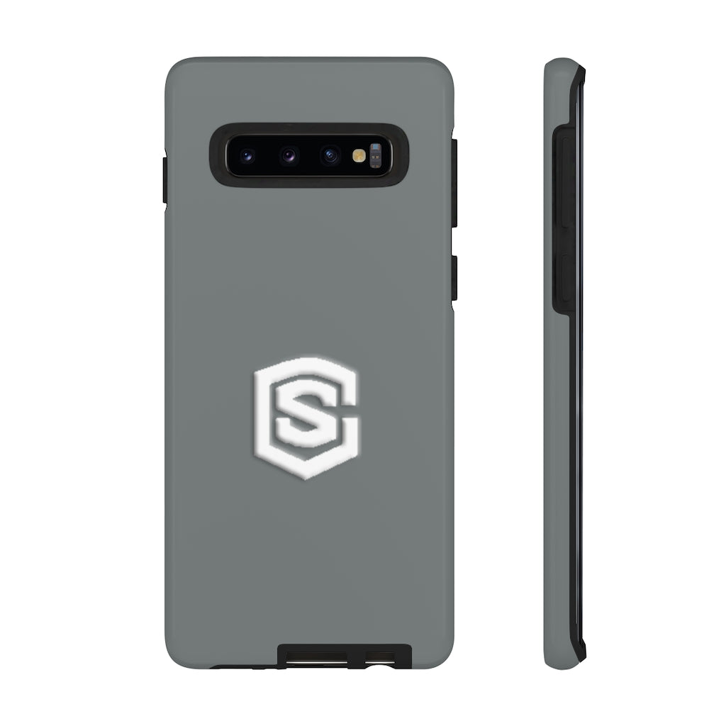 Grey Tough Cases White Logo