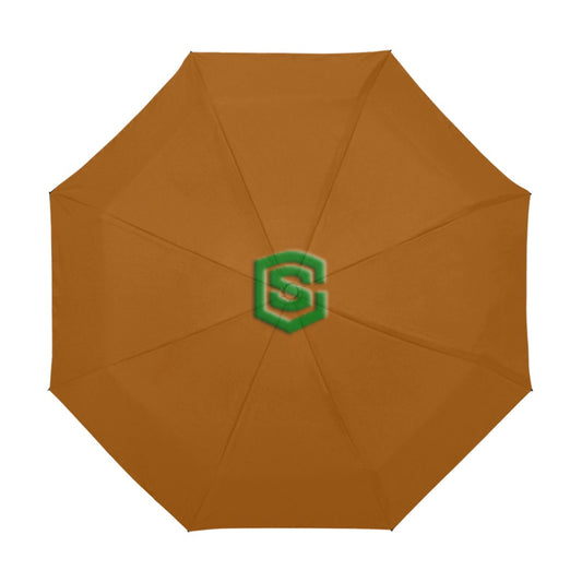 Brown Anti-UV Automatic Umbrella With Green Logo Anti-UV Automatic Umbrella(Outside Printing)(Model U09)