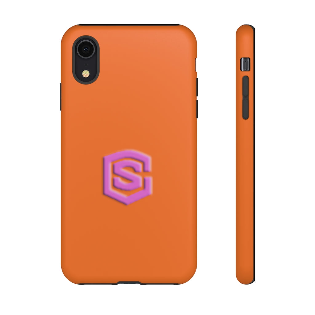 Orange Tough Cases Pink Logo