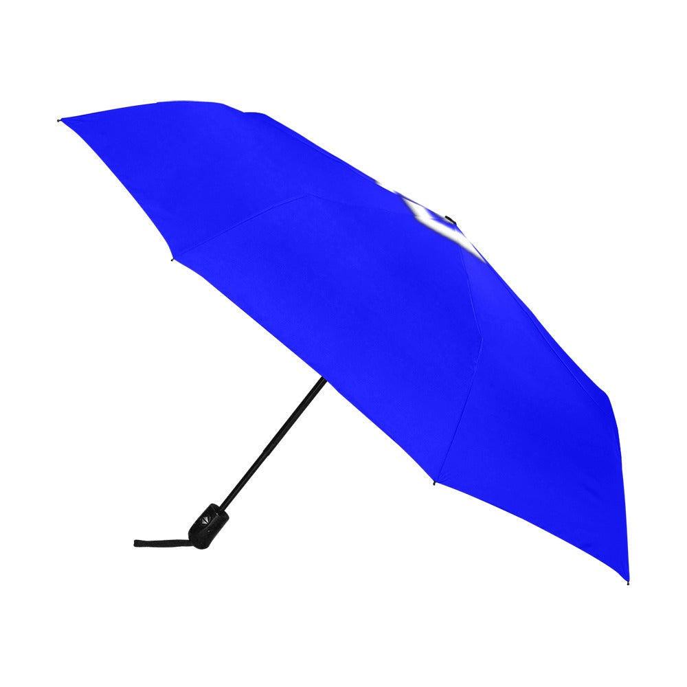 Blue Anti-UV Automatic Umbrella With White Logo Anti-UV Automatic Umbrella(Outside Printing)(Model U09)