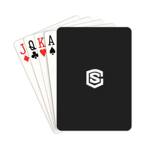 BLACK PLAYING CARD WHITE LOGO Custom Funny Card 2.5"x3.5"