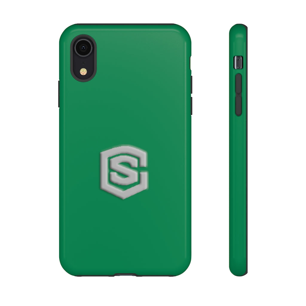 Green Tough Cases Silver Logo