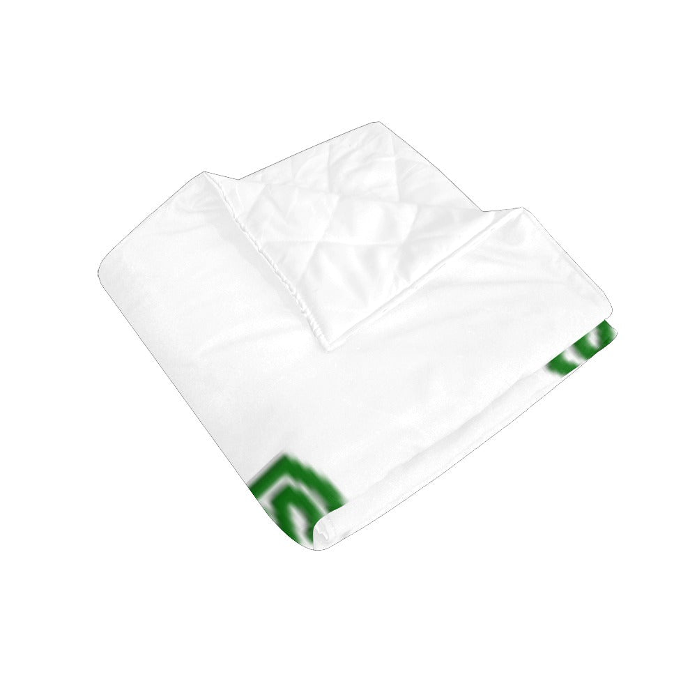 WHITE CUSTOM QUILT BROWN LOGO Custom Quilt  70" x 80"