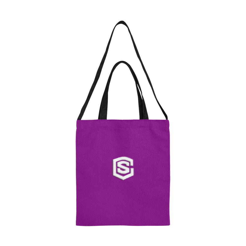 Purple All Over Print Canvas Tote Bag With White Logo All Over Print Canvas Tote Bag(Model1698)(Medium)