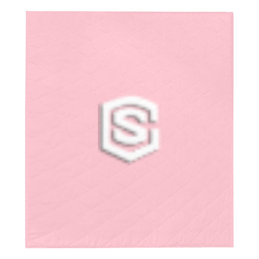 Pink Quilt with White Logo Custom Quilt  70" x 80"