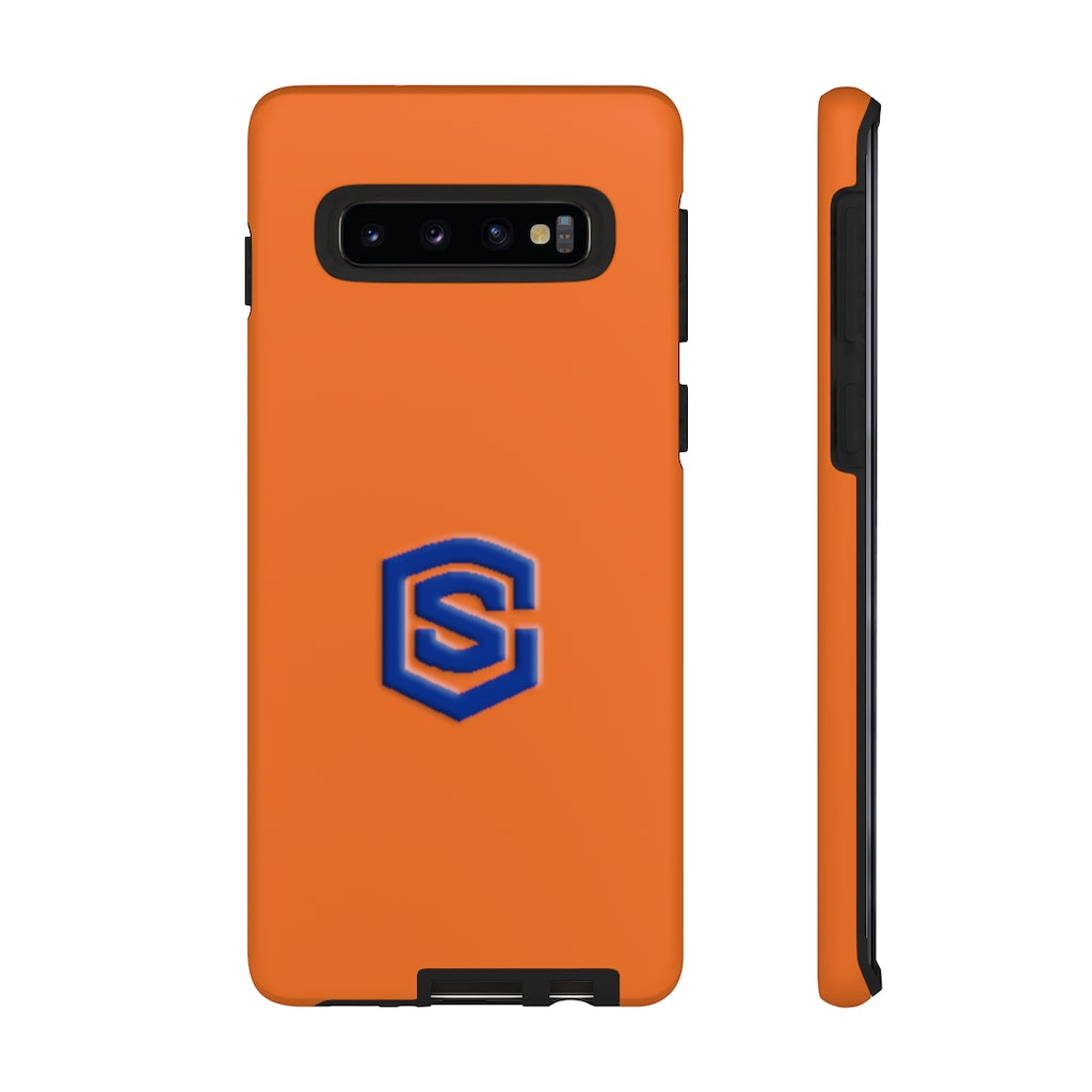 Orange Tough Cases Blue Logo