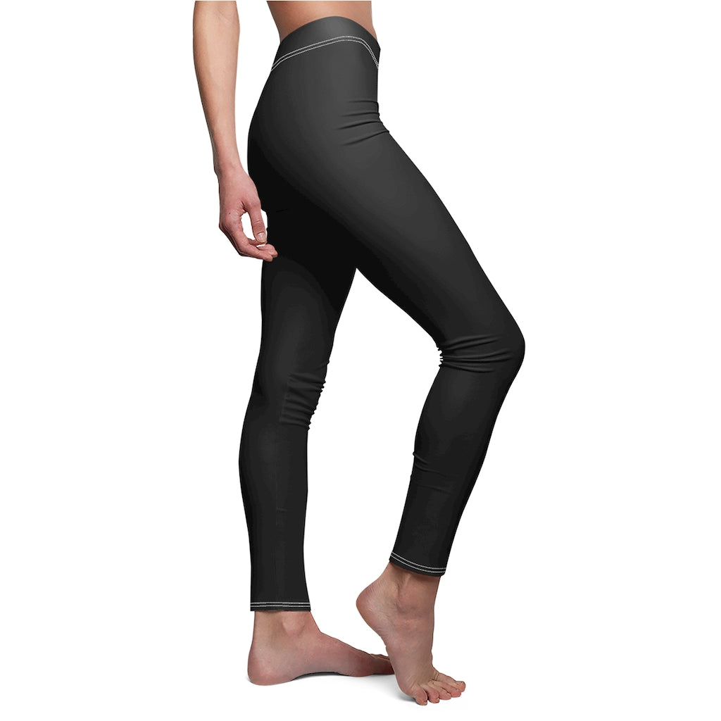 Black Women's Cut & Sew Casual Leggings Black logo