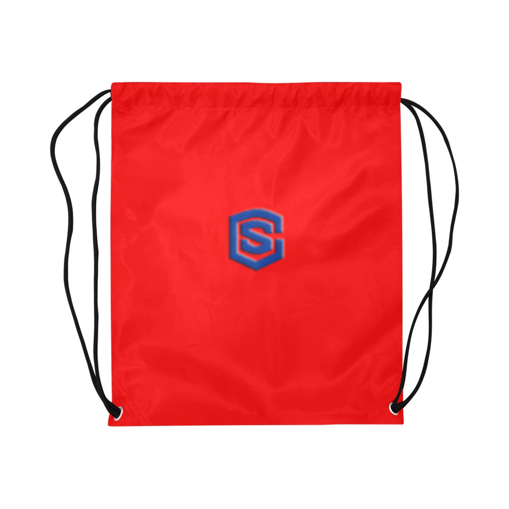 Red Drawstring Bags Large With Blue Logo Drawstring Bags (Model 1604) (Large)