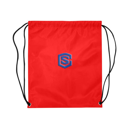 Red Drawstring Bags Large With Blue Logo Drawstring Bags (Model 1604) (Large)