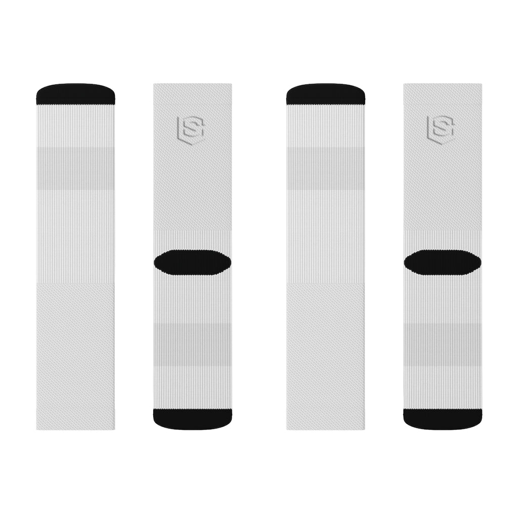 White Sublimation Socks White Logo
