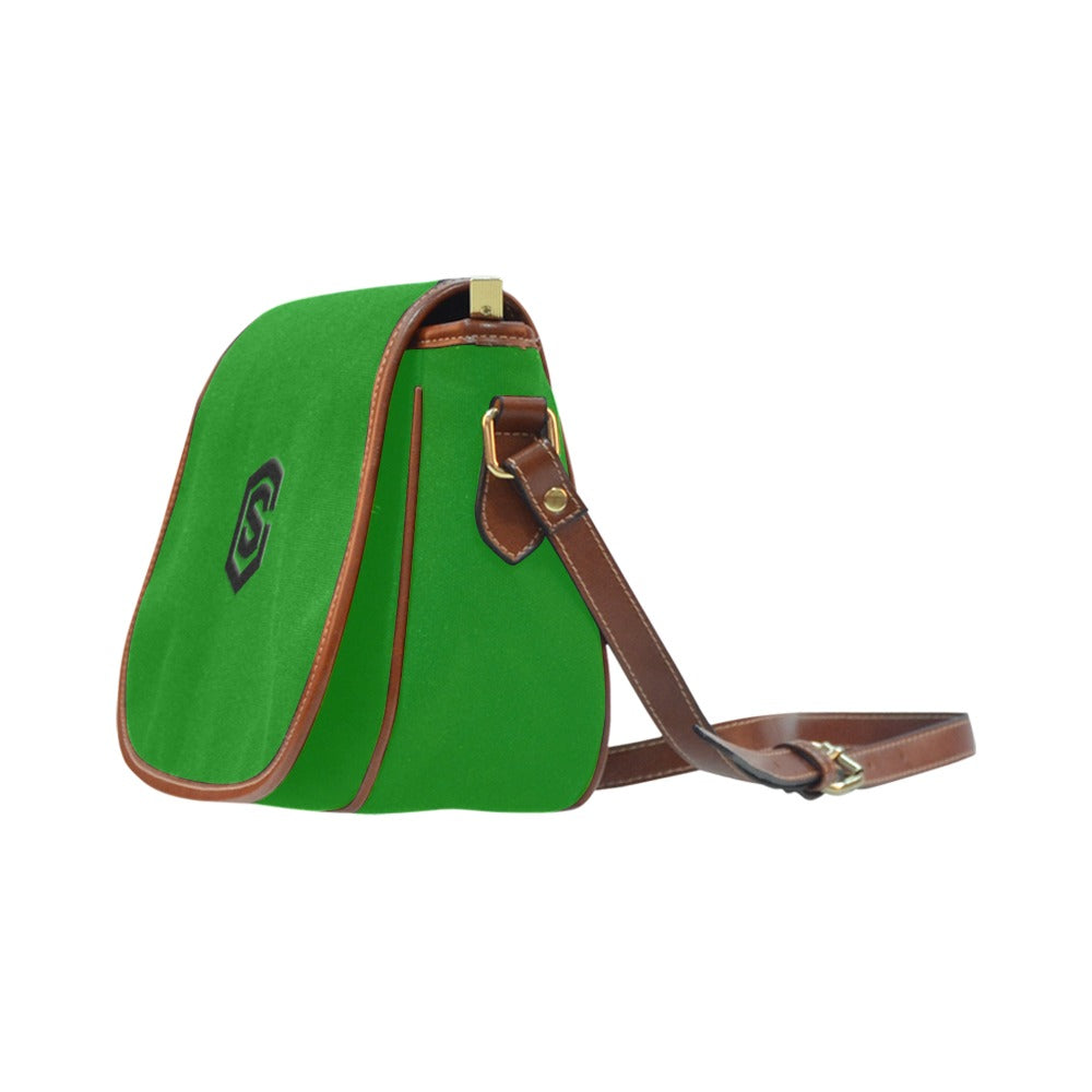 GREEN Saddle Bag WITH BLACK LOGO Saddle Bag (Model 1649) (Small)