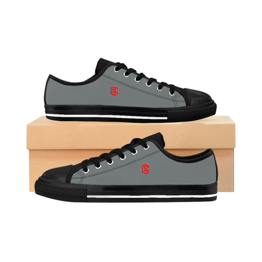 Grey Men's Sneakers - red logo