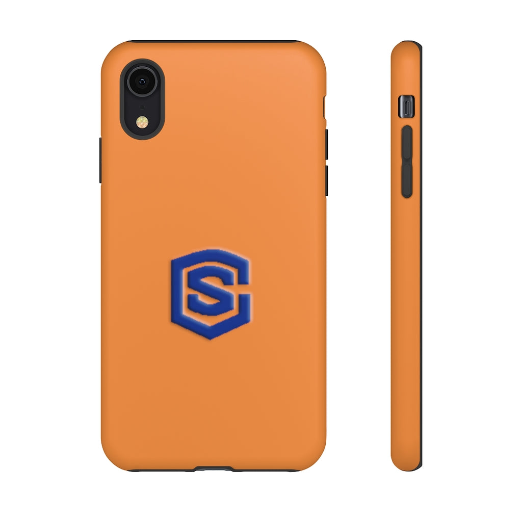 Orange Tough Cases Blue Logo