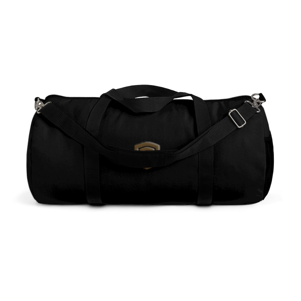 Black Duffel Bag Brown Logo