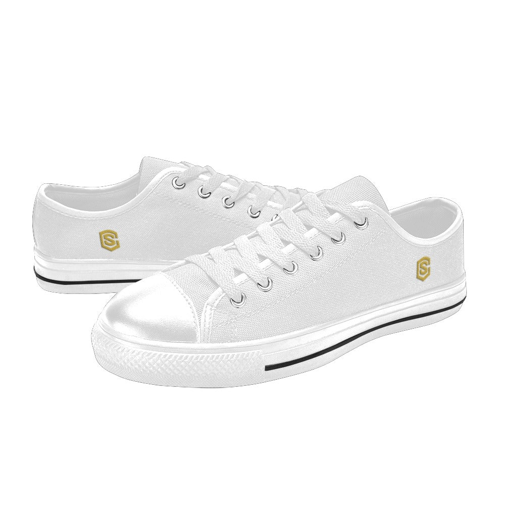 Gold Logo Men's Classic Canvas Shoes (Model 018)