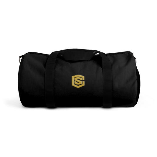 Black Duffel Bag Gold Logo