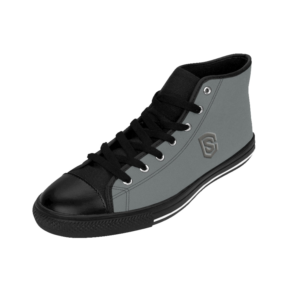 grey Men's High-top Sneakers grey logo