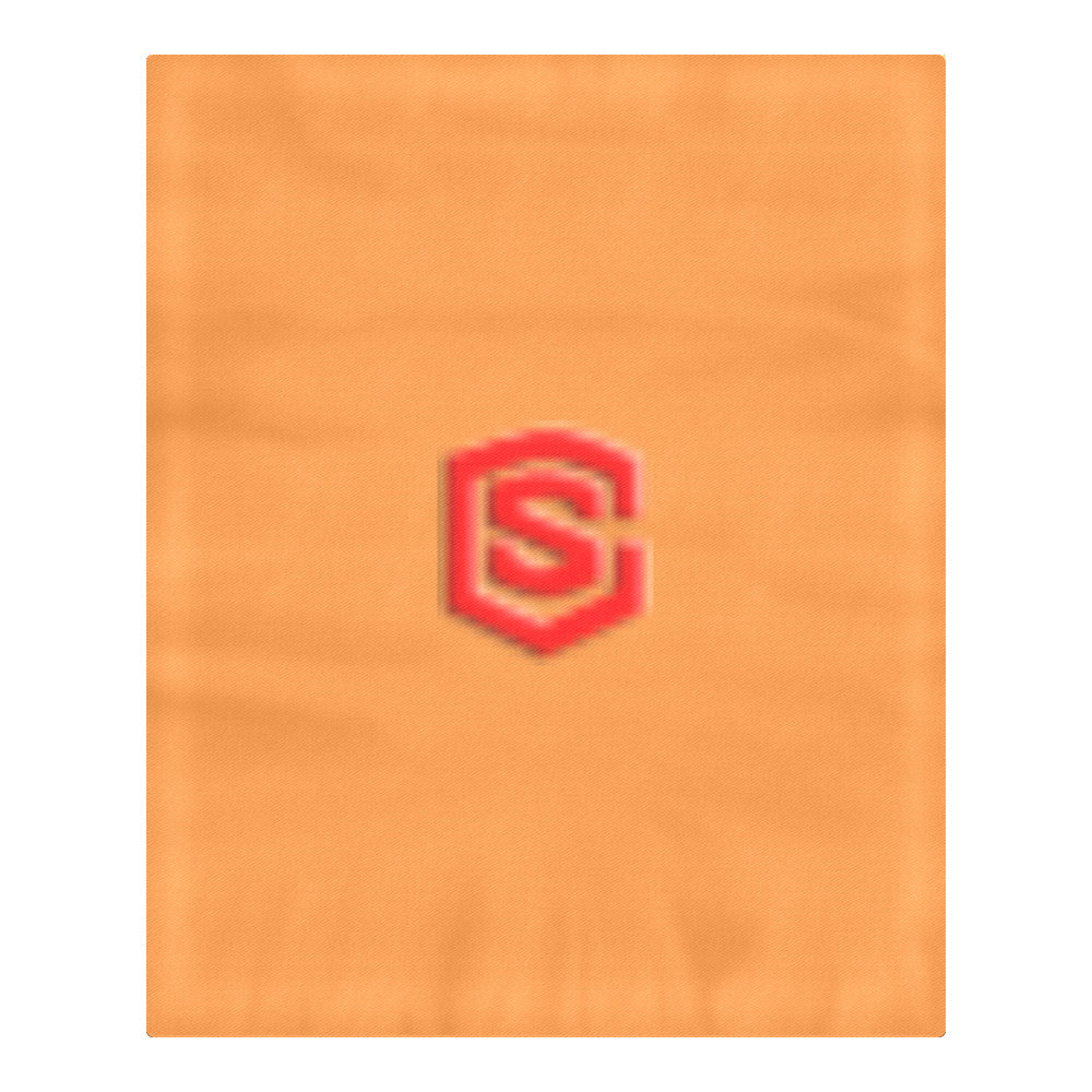 Orange Duvet Cover Red Logo 3-Piece Bedding Set (1 Duvet Cover 86"x70"; 2 Pillowcases 20"x30")(One Side)