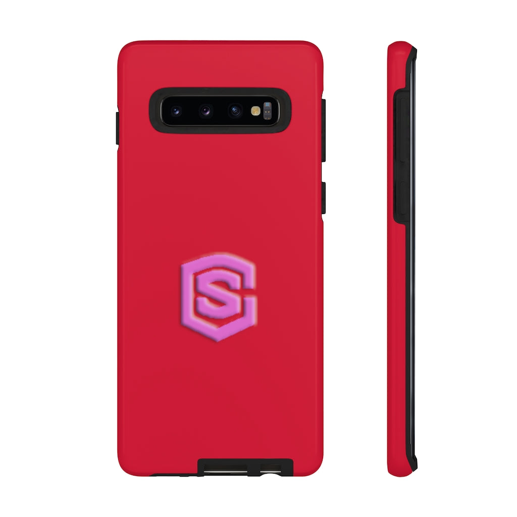 Red Tough Cases Pink Logo