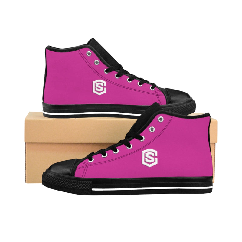 pink Men's High-top Sneakers - white logo