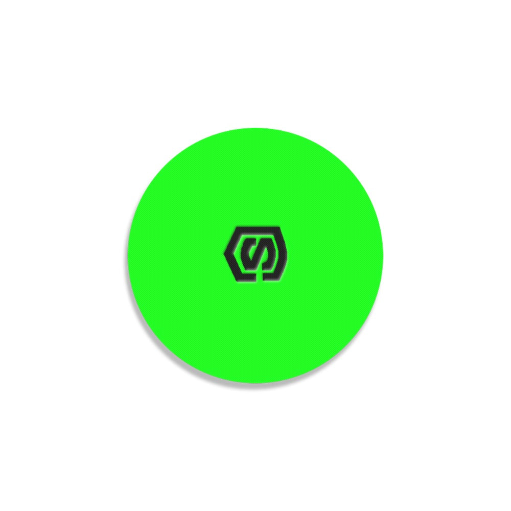 Green Round Coaster with Black Logo Round Coaster