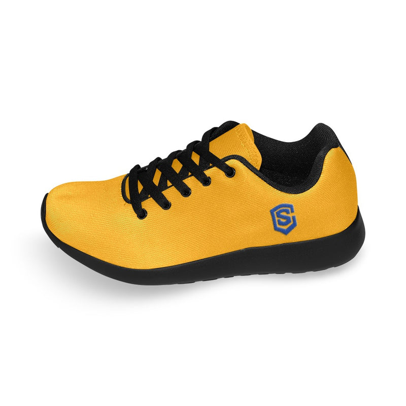 ORANGE KID SNEAKER WITH BLUE LOGO Kid's Sneakers (Little Kid / Big Kid) (Model020)