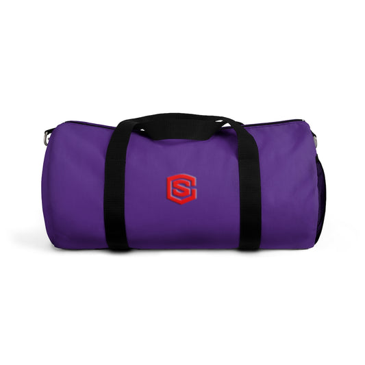 Purple Duffel Bag Red Logo