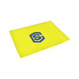 Yellow Door Mat with Blue Logo Doormat 24" x 16" (Sponge Material)