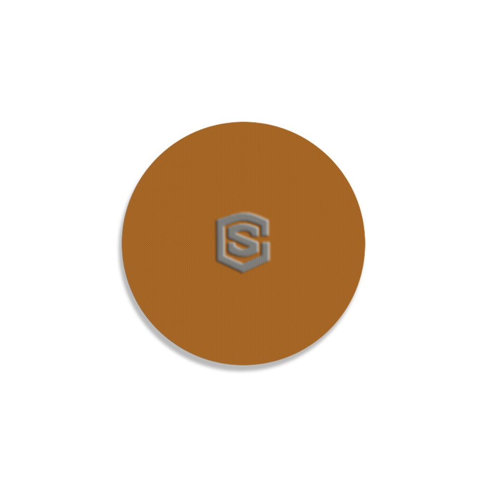 Brown Round Coaster with Gray Logo Round Coaster