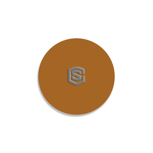 Brown Round Coaster with Gray Logo Round Coaster