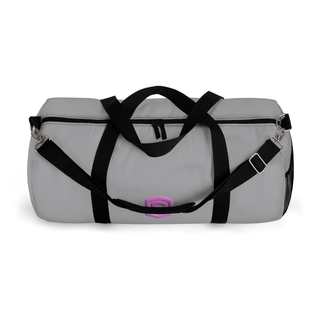 Grey Duffel Bag Pink Logo
