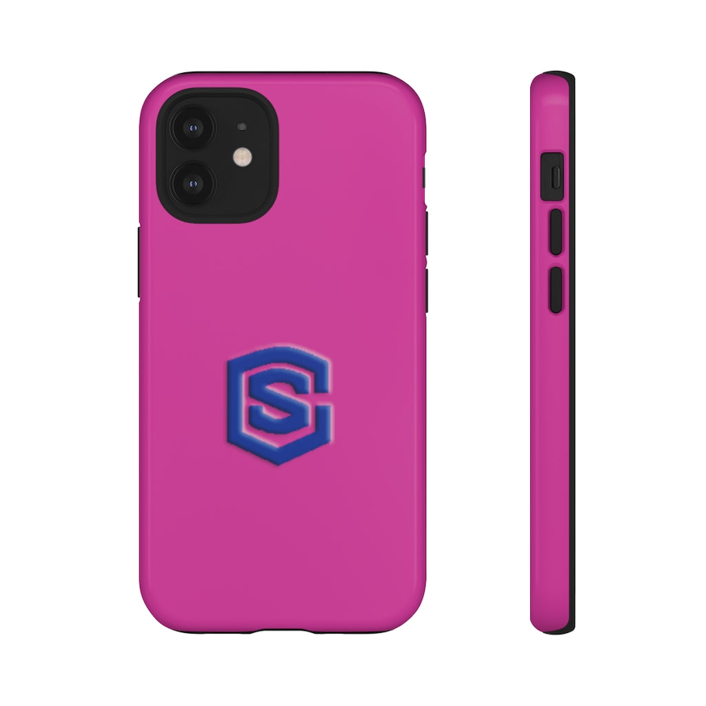 Pink Tough Cases Blue Logo