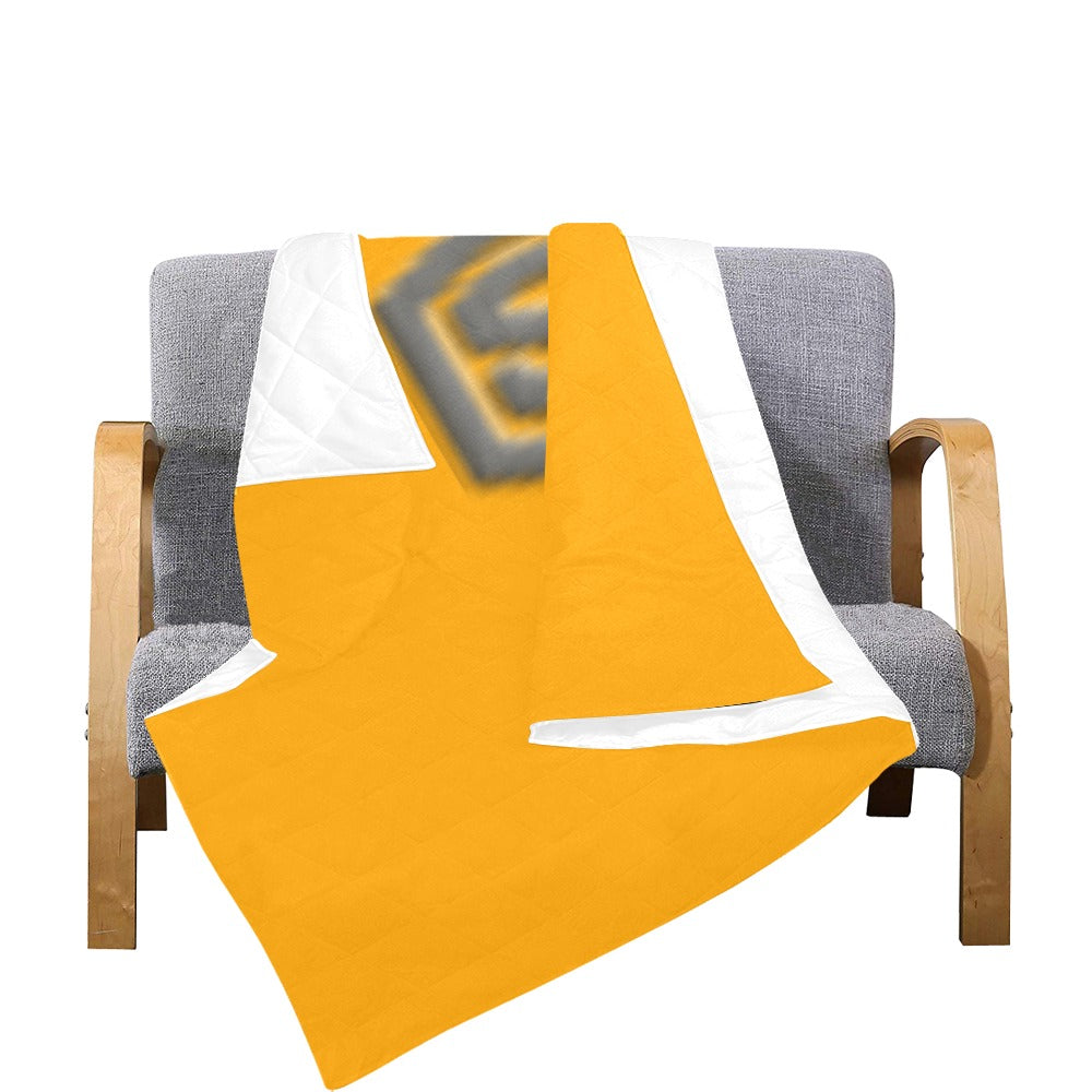 Orange Quilt with Gray Logo Custom Quilt  70" x 80"