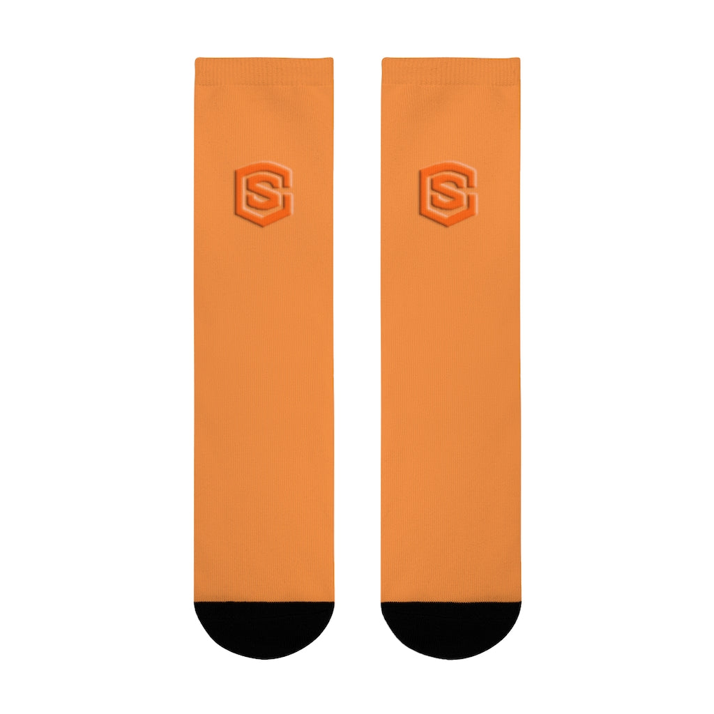 Orange Sublimation Crew Socks (EU) Orange Logo