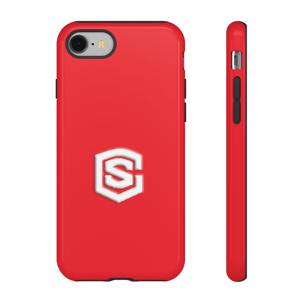 Red Tough Cases White Logo