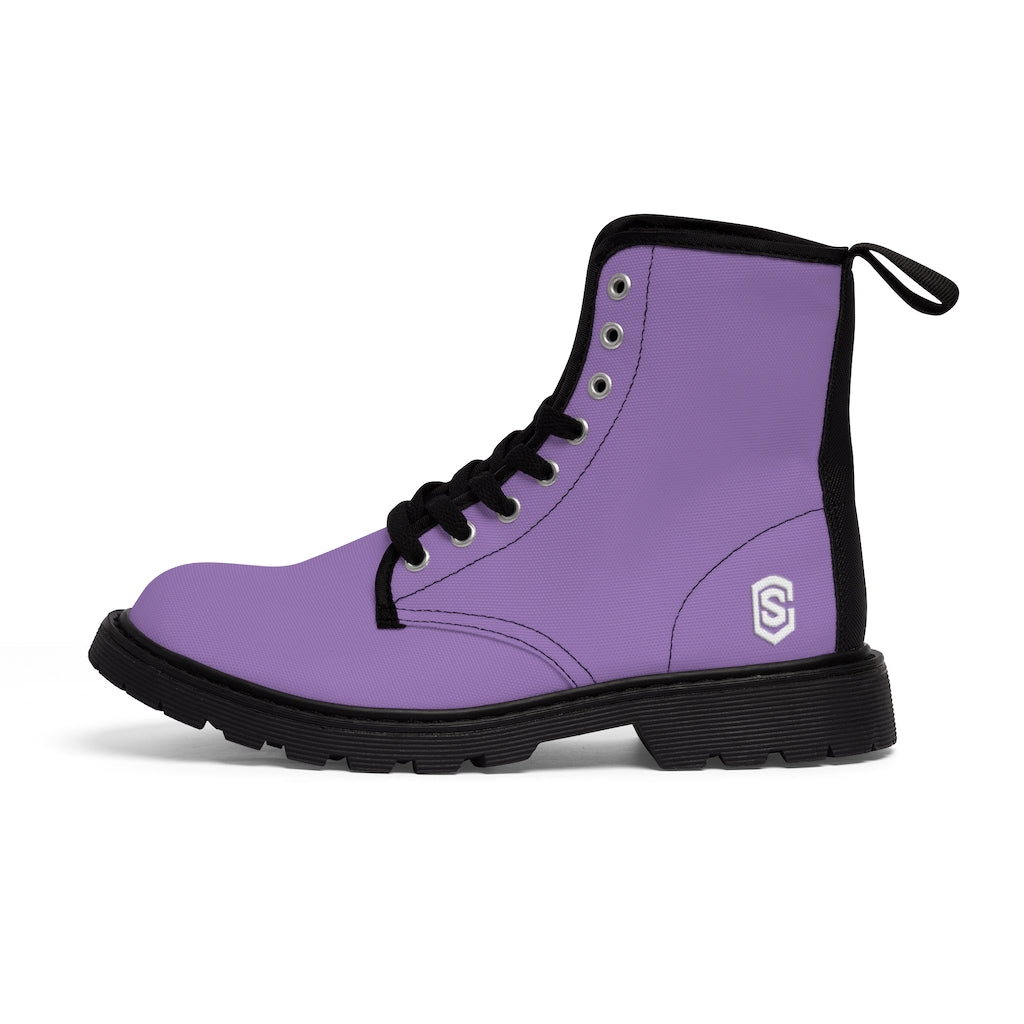 Violet Men's Canvas Boots White Logo