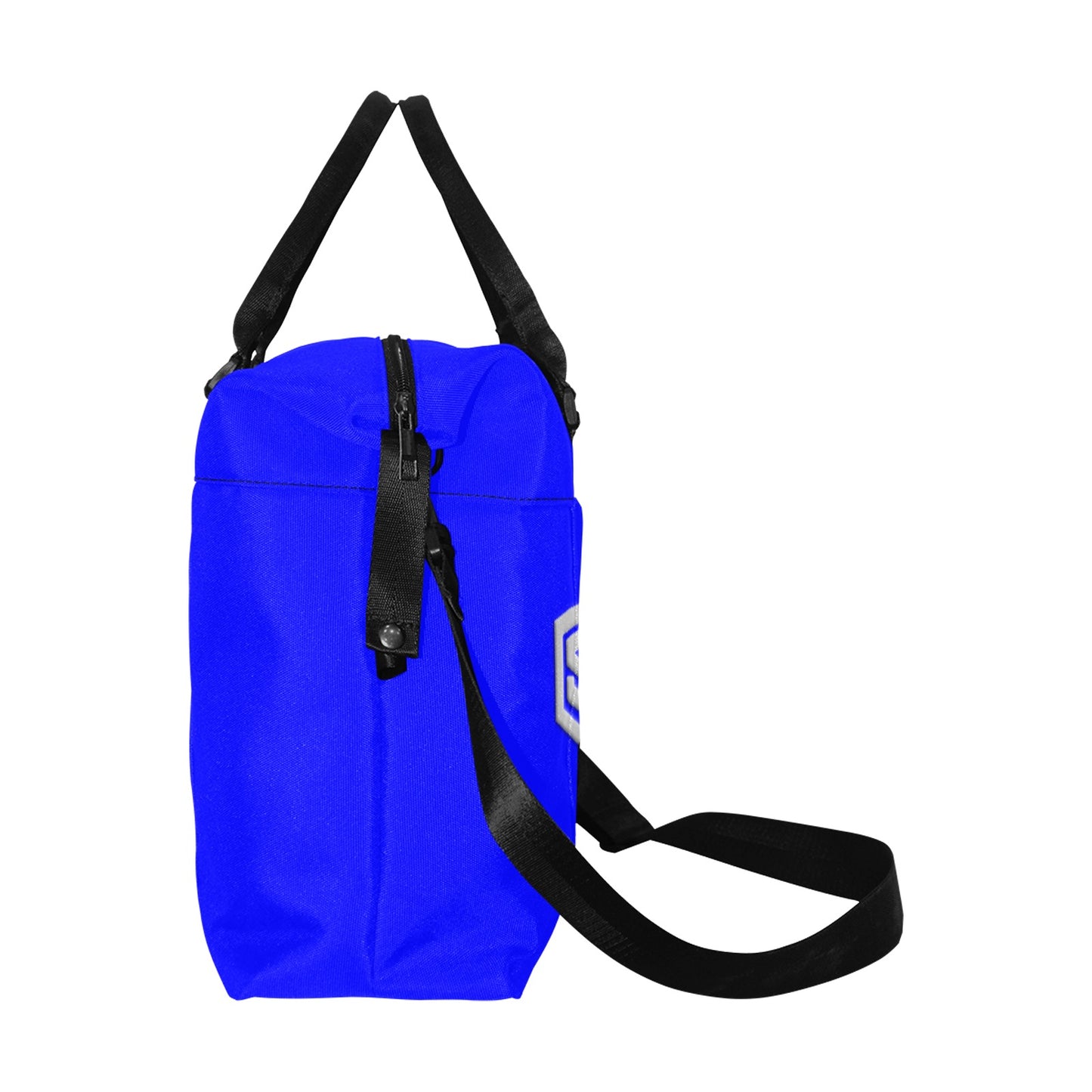Blue Large Capacity Duffle Bag With Silver Logo Large Capacity Duffle Bag(Model1715)