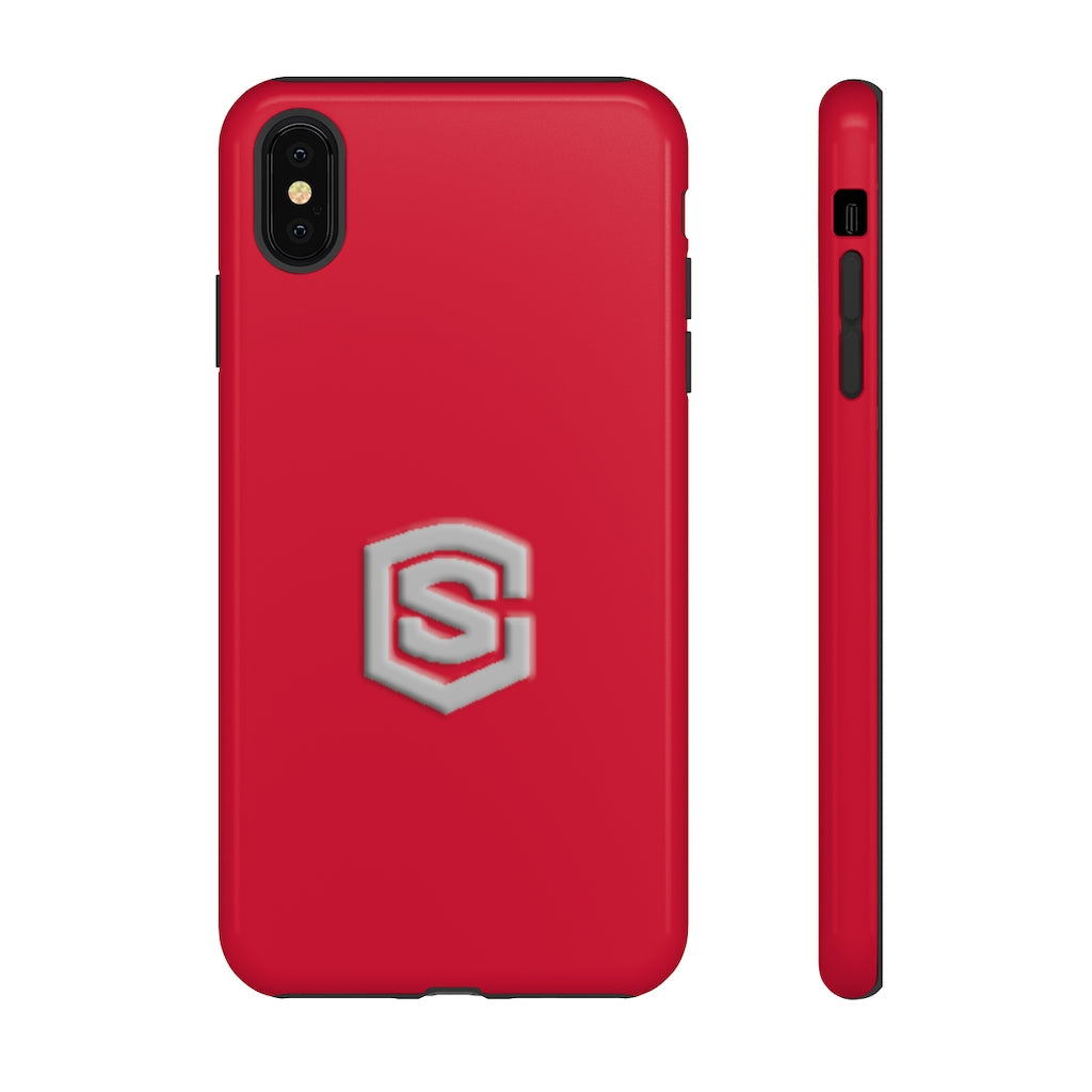 Red Tough Cases Silver Logo