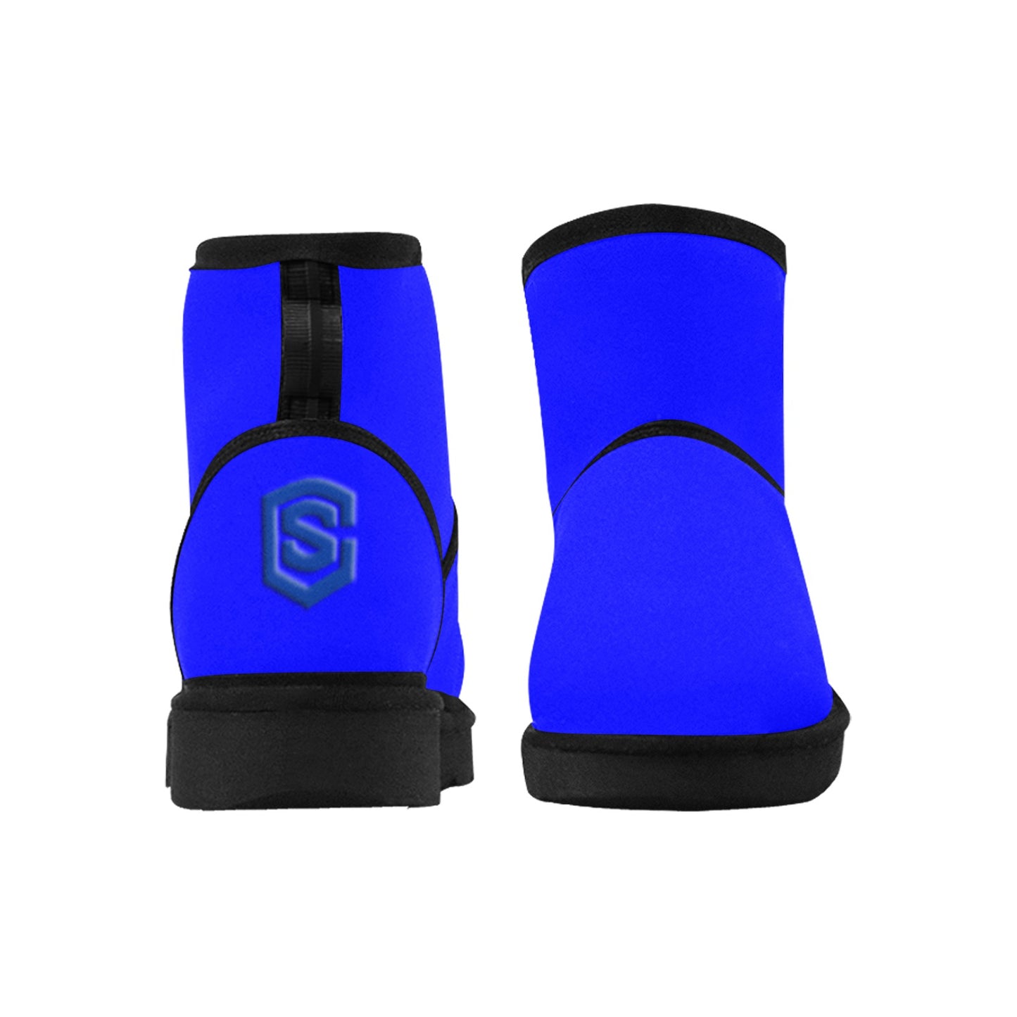 BLUE Low Top Men's Snow Boots WITH BLUE LOGO Low Top Men's Snow Boots (Model 049)