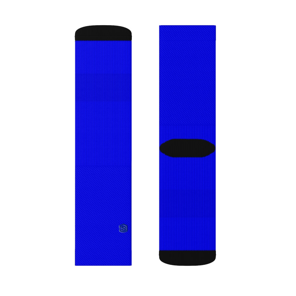 Blue Sublimation Socks with Blue Logo