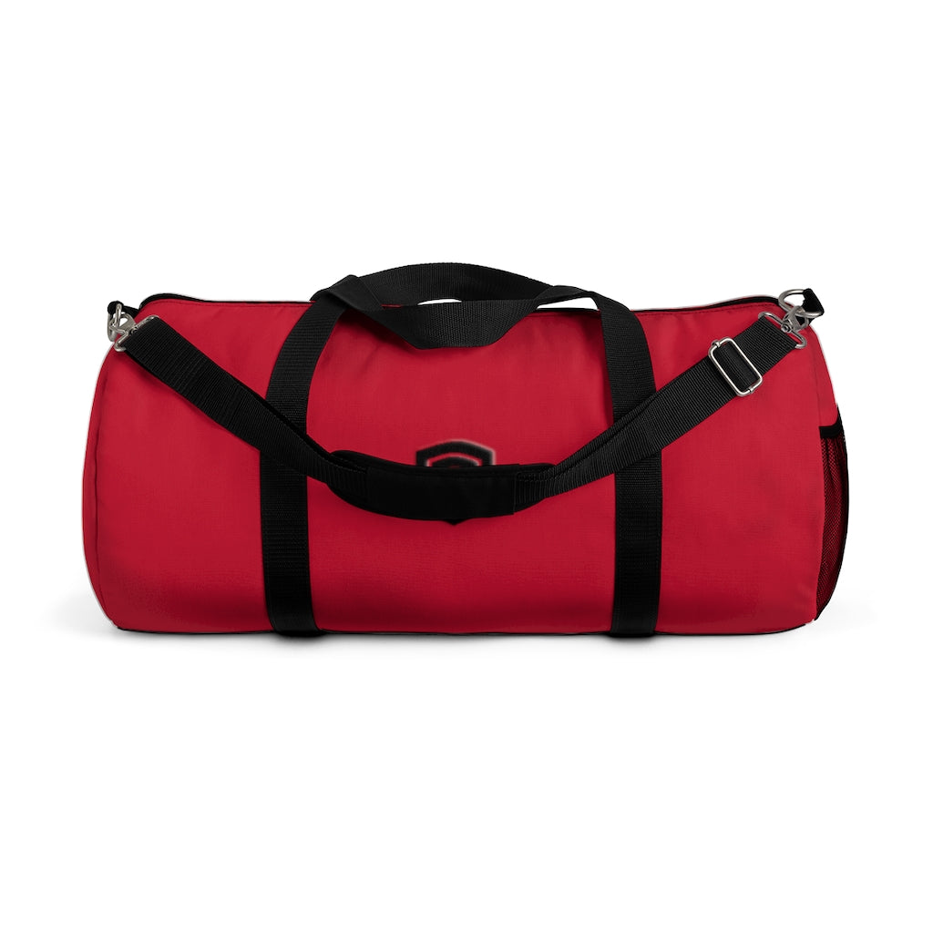 Red Duffel Bag Black Logo