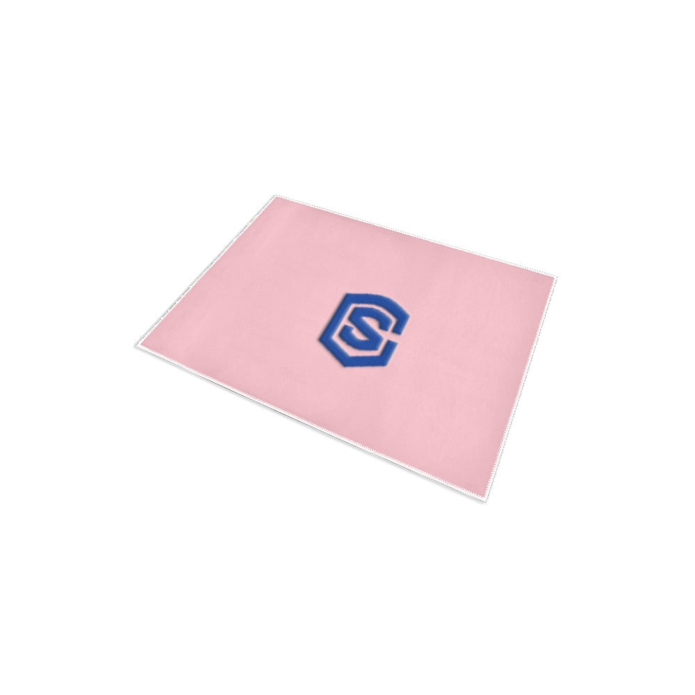 Pink Area Rug 2.6' x 1.7' with Blue Logo Area Rug 2.6' x 1.7'