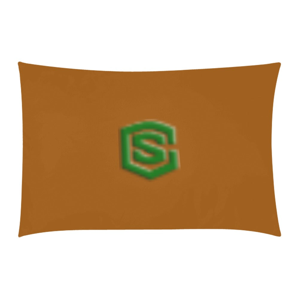 Brown 3-Piece Bedding Set (1 Duvet Cover 86"x70"; 2 Pillowcases 20"x30")(One Side) wtih Green Logo 3-Piece Bedding Set (1 Duvet Cover 86"x70"; 2 Pillowcases 20"x30")(One Side)